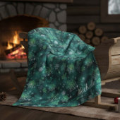 Snowflakes Pattern Green ID846 Fleece Deken