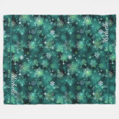 Snowflakes Pattern Green ID846 Fleece Deken (Voorkant (Horizontaal))