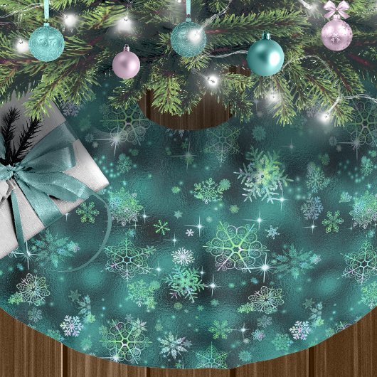  Snowflakes Pattern Green ID846 Kerstboom Rok
