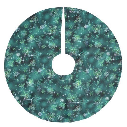  Snowflakes Pattern Green ID846 Kerstboom Rok (Voorkant)