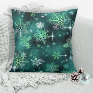  Snowflakes Pattern Green ID846 Kussen