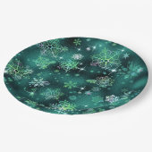 Snowflakes Pattern Green ID846 Papieren Bordje (Gekanteld)