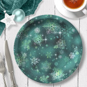  Snowflakes Pattern Green ID846 Papieren Bordje