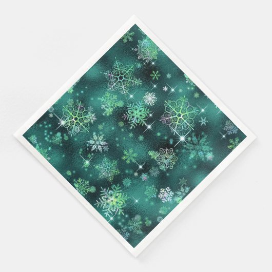 Snowflakes Pattern Green ID846 Servet (Hoek)