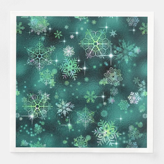  Snowflakes Pattern Green ID846 Servet (Voorkant)