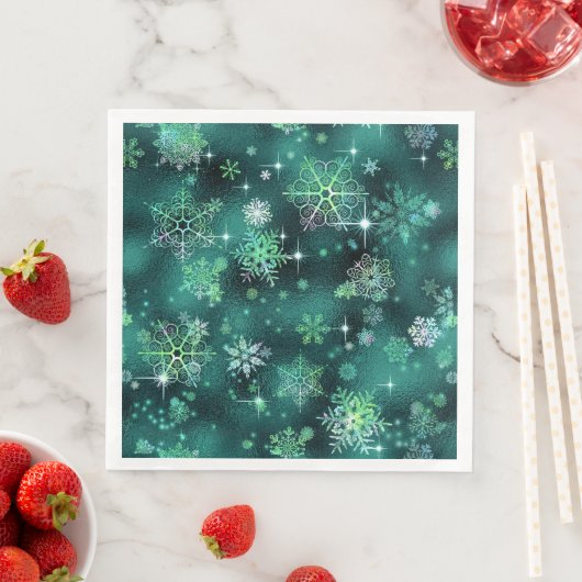  Snowflakes Pattern Green ID846 Servet (Insitu)