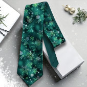 Snowflakes Pattern Green ID846 Stropdas