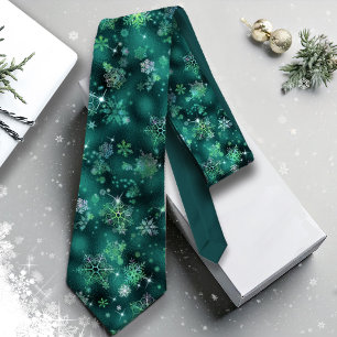 Snowflakes Pattern Green ID846 Stropdas