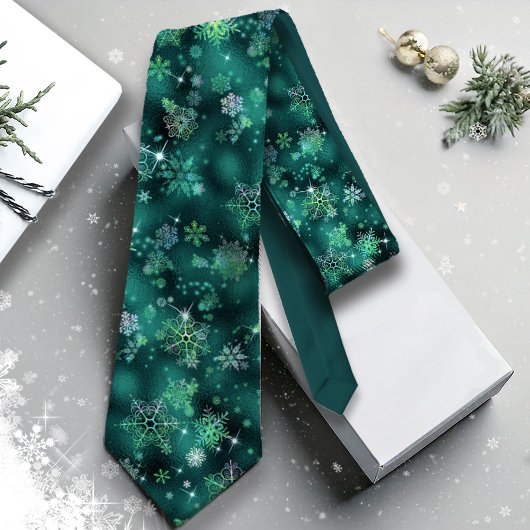 Snowflakes Pattern Green ID846 Stropdas