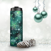  Snowflakes Pattern Green ID846 Thermosbeker