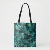  Snowflakes Pattern Green ID846 Tote Bag (Voorkant)