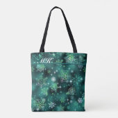  Snowflakes Pattern Green ID846 Tote Bag (Achterkant)