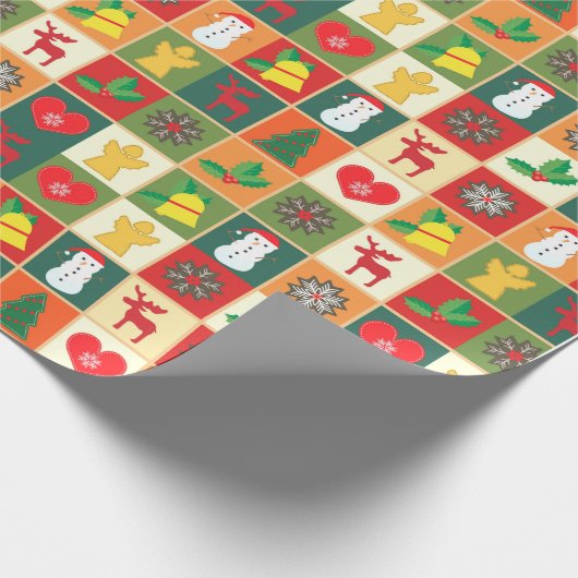 Snowflakes Pattern-Kerstfeestdag Cadeaupapier (Hoek)