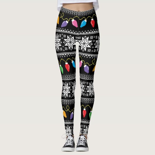 Snowflakes Pattern Leggings (Voorkant)