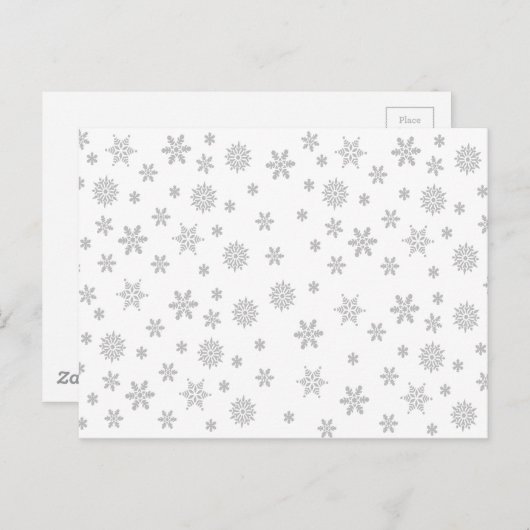 Snowflakes Pattern on White Briefkaart (Voorkant / Achterkant)