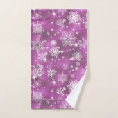  Snowflakes Pattern Orchid Pink ID846 Bad Handdoek (Handdoek)