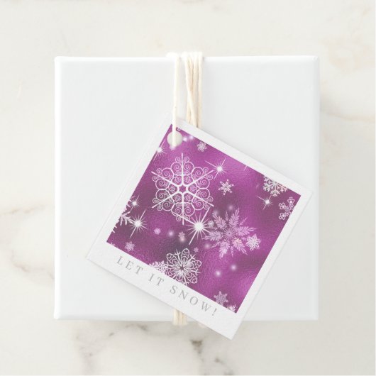  Snowflakes Pattern Orchid Pink ID846 Bedankjes Labels (In situ)
