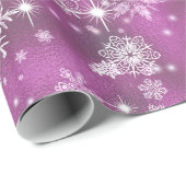  Snowflakes Pattern Orchid Pink ID846 Cadeaupapier (Rol Hoek)