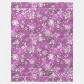  Snowflakes Pattern Orchid Pink ID846 Fleece Deken (Voorkant)