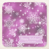  Snowflakes Pattern Orchid Pink ID846 Kartonnen Onderzetters (Voorkant)