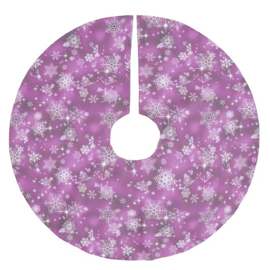  Snowflakes Pattern Orchid Pink ID846 Kerstboom Rok (Voorkant)
