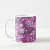  Snowflakes Pattern Orchid Pink ID846 Koffiemok (Links)