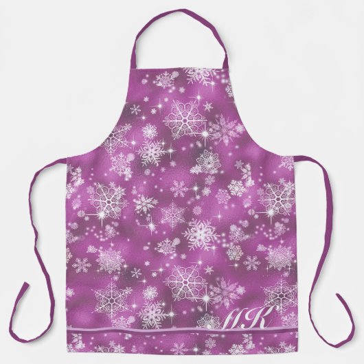 Snowflakes Pattern Orchid Pink ID846 Schort (Voorkant)