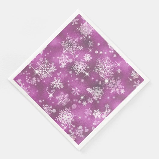 Snowflakes Pattern Orchid Pink ID846 Servet (Hoek)