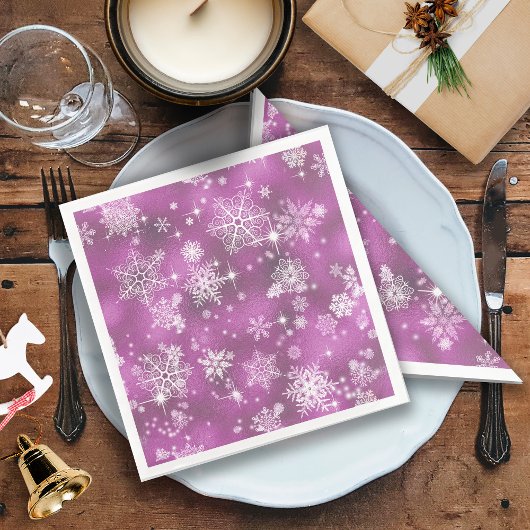 Snowflakes Pattern Orchid Pink ID846 Servet