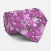  Snowflakes Pattern Orchid Pink ID846 Stropdas (Opgerold)