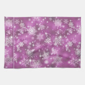  Snowflakes Pattern Orchid Pink ID846 Theedoek (Horizontaal)