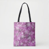 Snowflakes Pattern Orchid Pink ID846 Tote Bag (Voorkant)