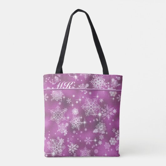  Snowflakes Pattern Orchid Pink ID846 Tote Bag (Achterkant)