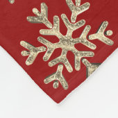 Snowflakes Pattern Red en Gold Kerstmis Wreater Fleece Deken (Hoek)