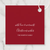  Snowflakes Pattern Red ID846 Bedankjes Labels (Achterkant)