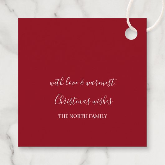 Snowflakes Pattern Red ID846 Bedankjes Labels (Achterkant)