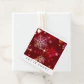  Snowflakes Pattern Red ID846 Bedankjes Labels (In situ)