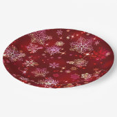  Snowflakes Pattern Red ID846 Papieren Bordje (Gekanteld)
