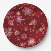  Snowflakes Pattern Red ID846 Papieren Bordje (Voorkant)