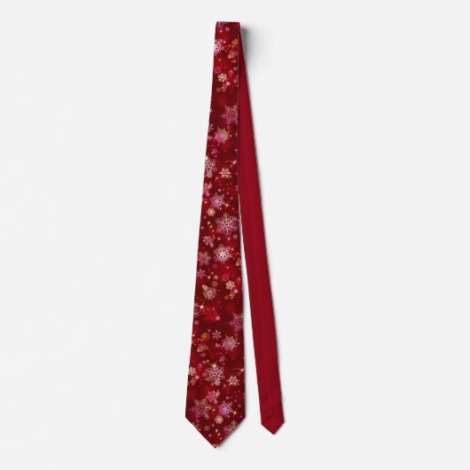  Snowflakes Pattern Red ID846 Stropdas (Voorkant)