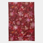 Snowflakes Pattern Red ID846 Theedoek (Verticaal)