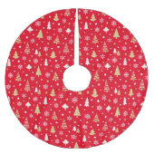 Snowflakes Pattern Red Kerstboom Rok (Voorkant)