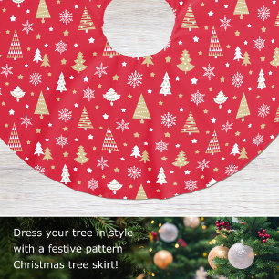 Snowflakes Pattern Red Kerstboom Rok