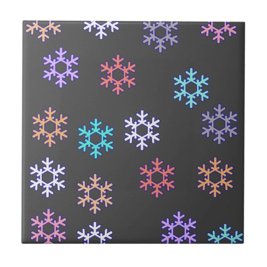 Snowflakes Pattern Snowy Winter Feel Tegeltje (Voorkant)