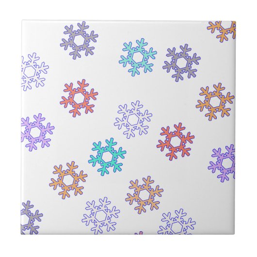 Snowflakes Pattern Snowy Winter Feel Tegeltje (Voorkant)