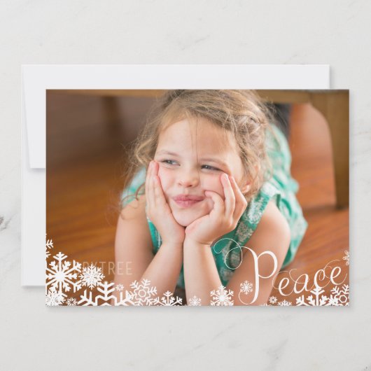 Snowflakes Peace Foto met kerstfeestdag Feestdagenkaart (Voorkant)
