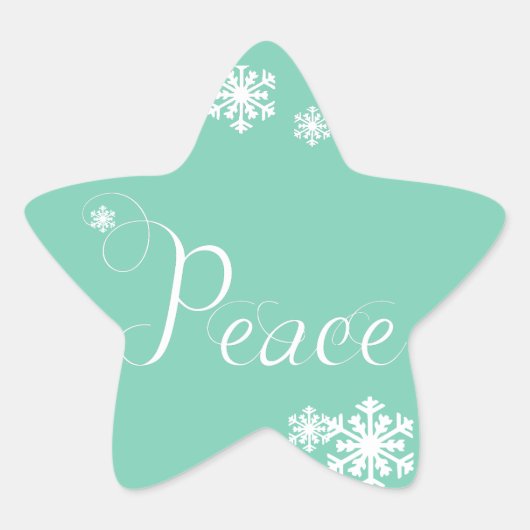 Snowflakes Peace Holiday Star-Stickers Ster Sticker (Voorkant)