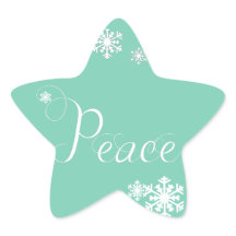 Snowflakes Peace Holiday Star-Stickers