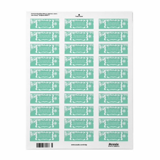 Snowflakes Peace Return Address Labels (Full Sheet)