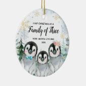 Snowflakes Penguin 1 Kerstmis als familie van 3 Keramisch Ornament (Rechts)